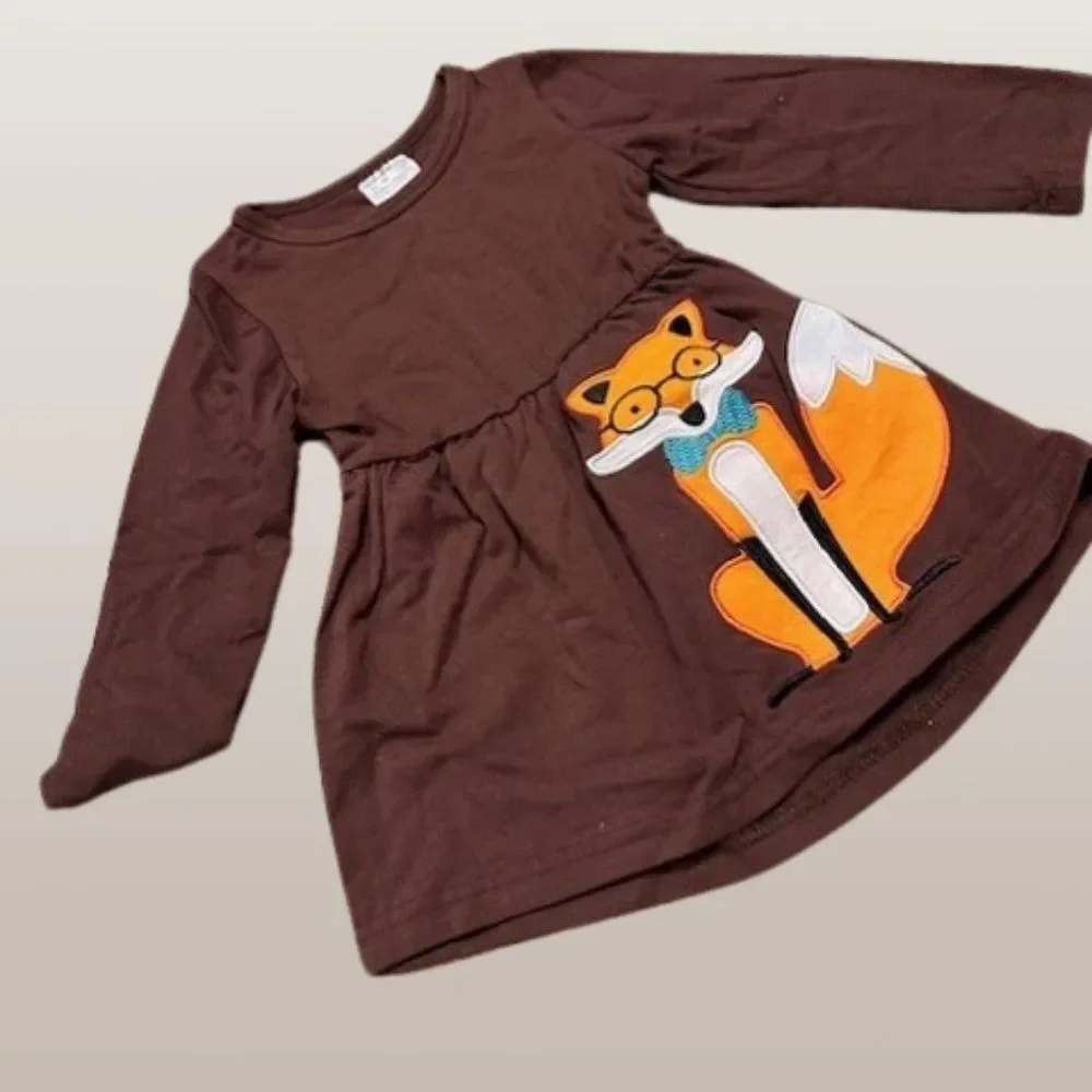 Brown Fox TeePee Shirt, Pant & Scarf Set  4127  XS 2T  NWT Boutique